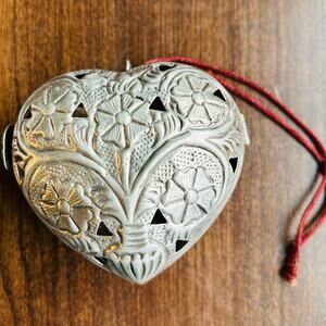 Vintage Metal Heart Shaped Room Freshener Closet Pompadour